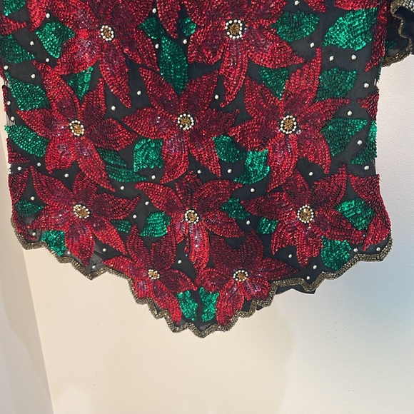 GORGEOUS Vintage Laurence Kazar formal sequined and beaded top. - Picture 6 of 9